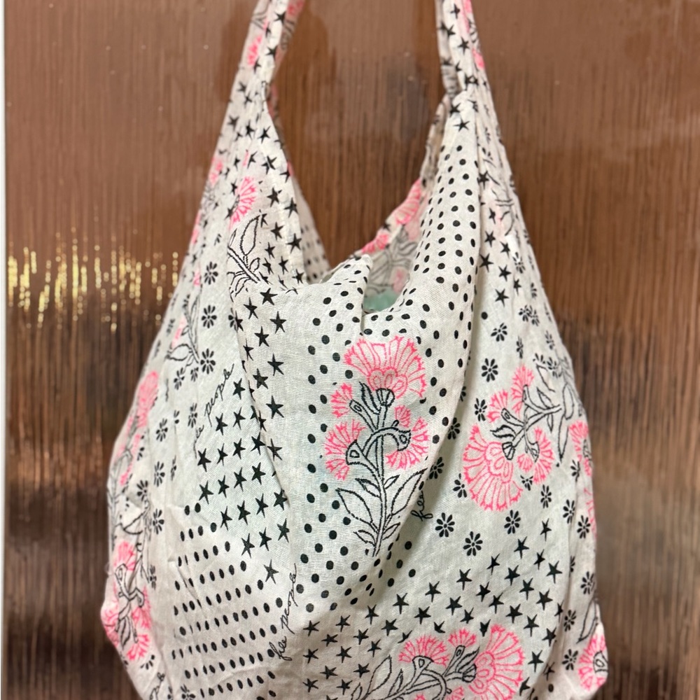 Free People Pink and Black Floral Hobo Bag - Picture 5 of 11